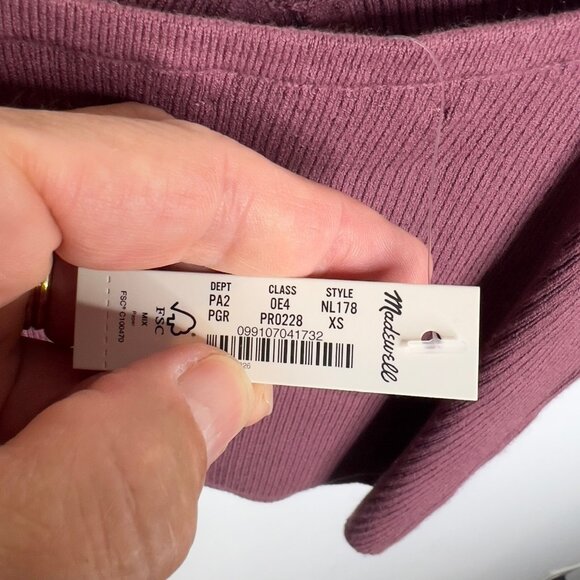 Madewell $62 Corset Detail Crop Sweater Tank Pressed Grape Size XS NL178 - Picture 5 of 6